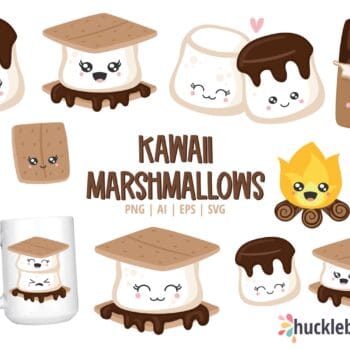 Assorted kawaii smores clipart