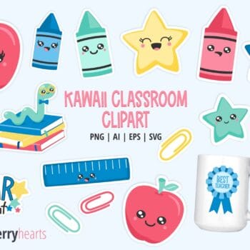 Kawaii Classroom Clipart