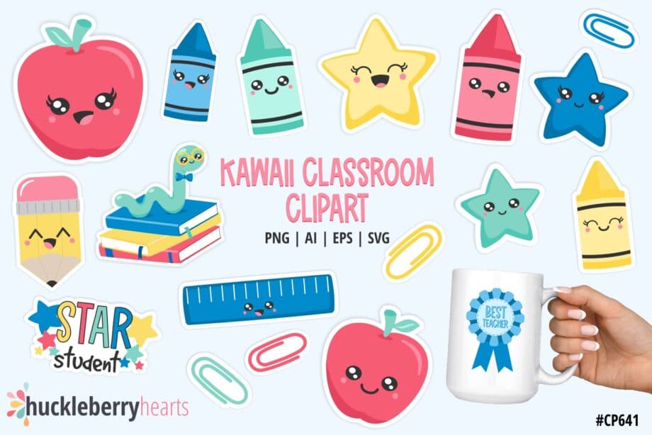 Kawaii Classroom Clipart
