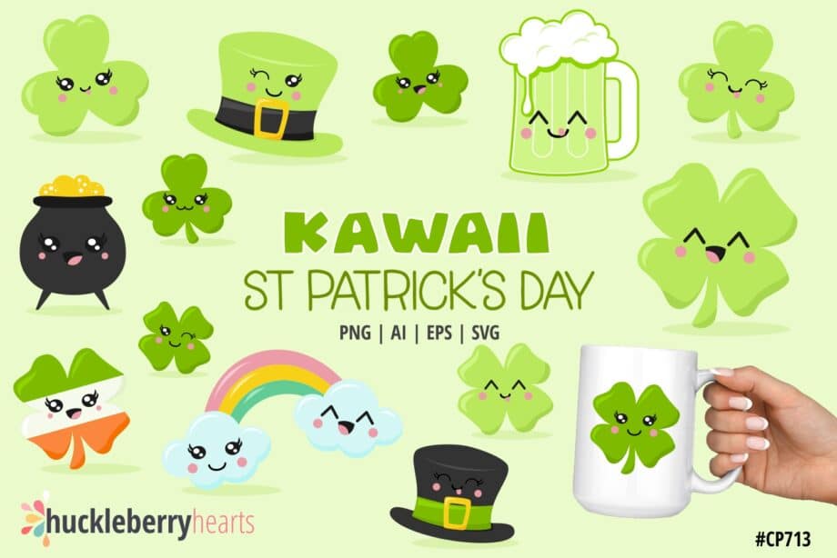 Set of St Patricks Day themed clipart