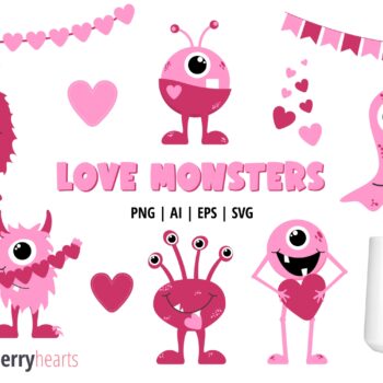 Valentines Day Monster Clipart