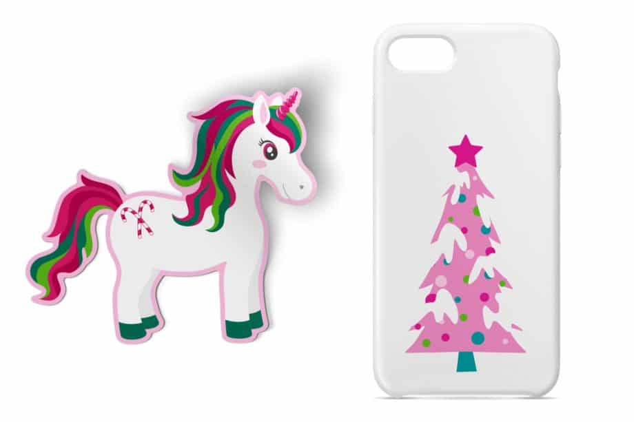 Magical Christmas Unicorns Clipart