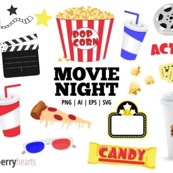 movie theater clipart set