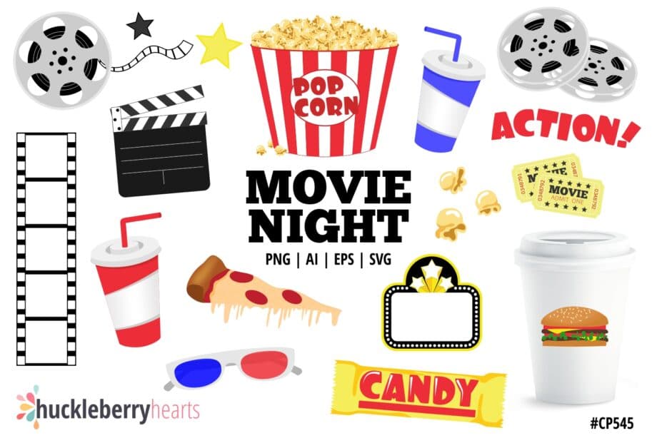 movie theater clipart set