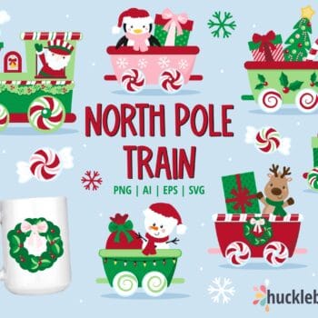 North Pole Train Clipart
