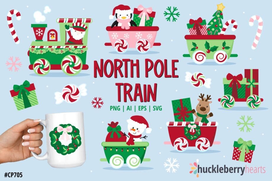 North Pole Train Clipart