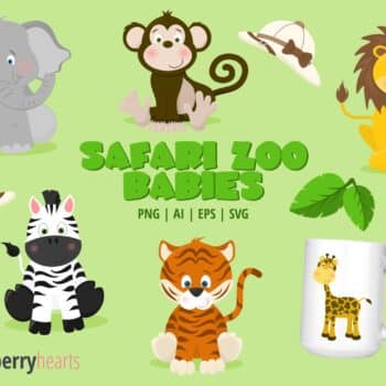 Assorted Zoo Animal Clipart And Vector Set