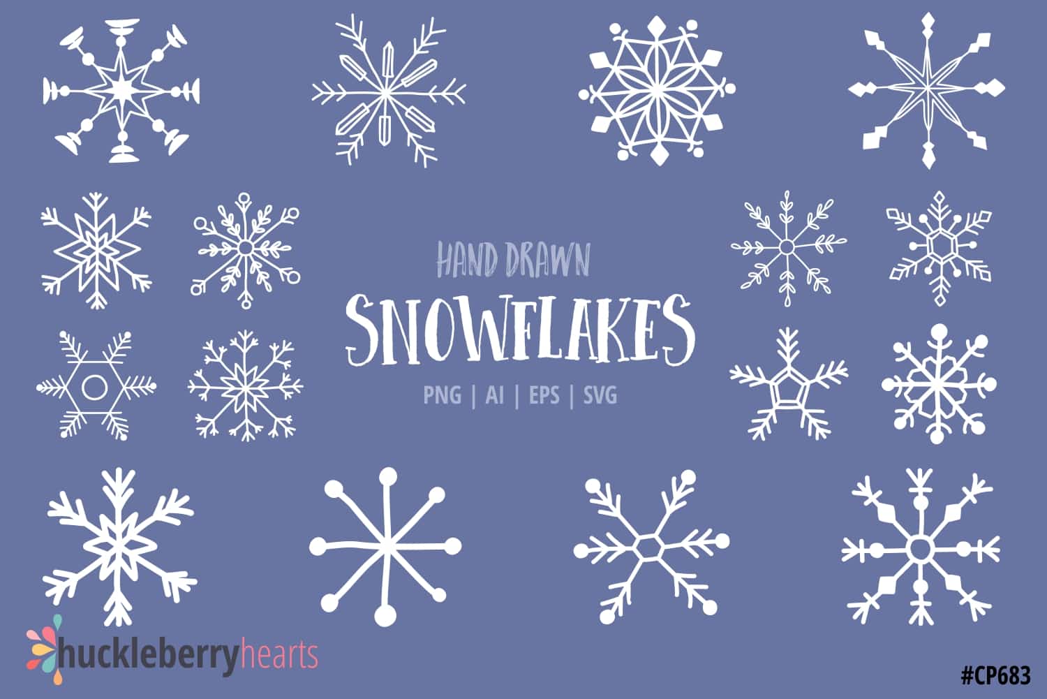 Hand drawn winter snowflakes, snow, flakes Svg, Vector, Png.