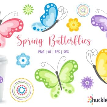 Assorted Spring Butterfly Clipart and Vector Set