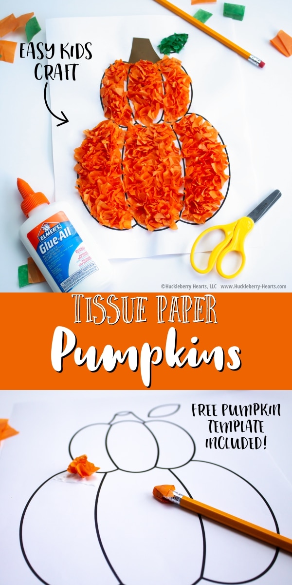 Easy and fun Tissue Paper Pumpkin Craft for kids