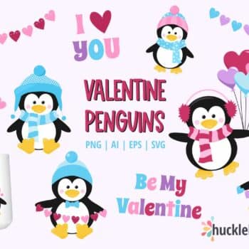 Valentine Penguins Clipart