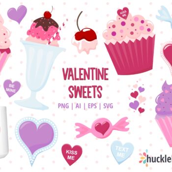 Assorted Valentine's Day Sweets Clipart