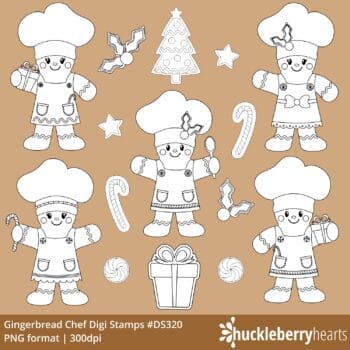 Assorted Christmas Gingerbread Cookie Chef Cliparts