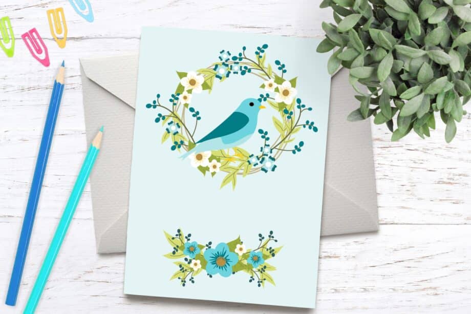 Winter Blue Birdhouses Clipart