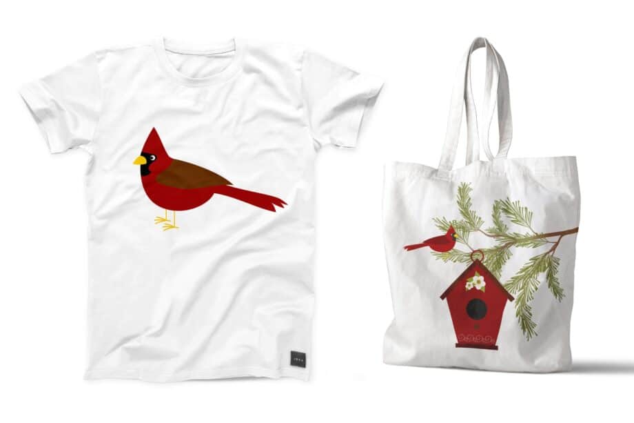 Winter Red Birdhouses Clipart
