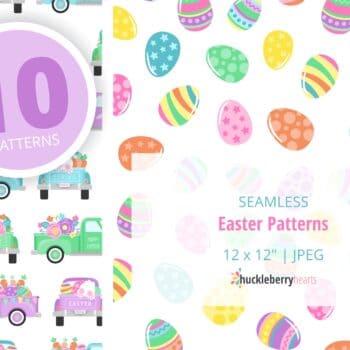 Assorted Seamless Easter Themed Digital Patterns