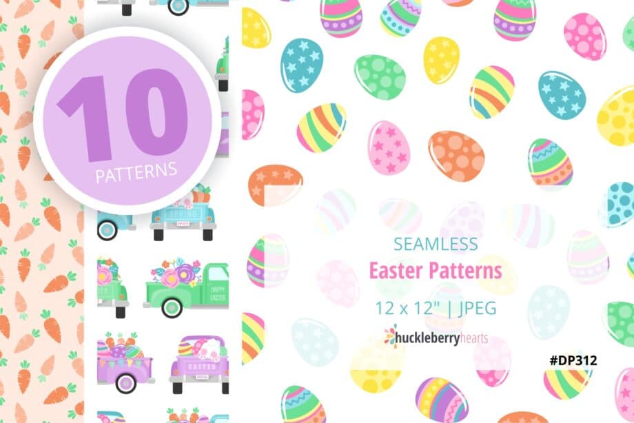 Assorted Seamless Easter Themed Digital Patterns