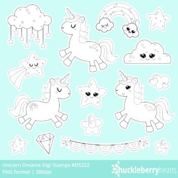 Unicorn Dreams Digi Stamps
