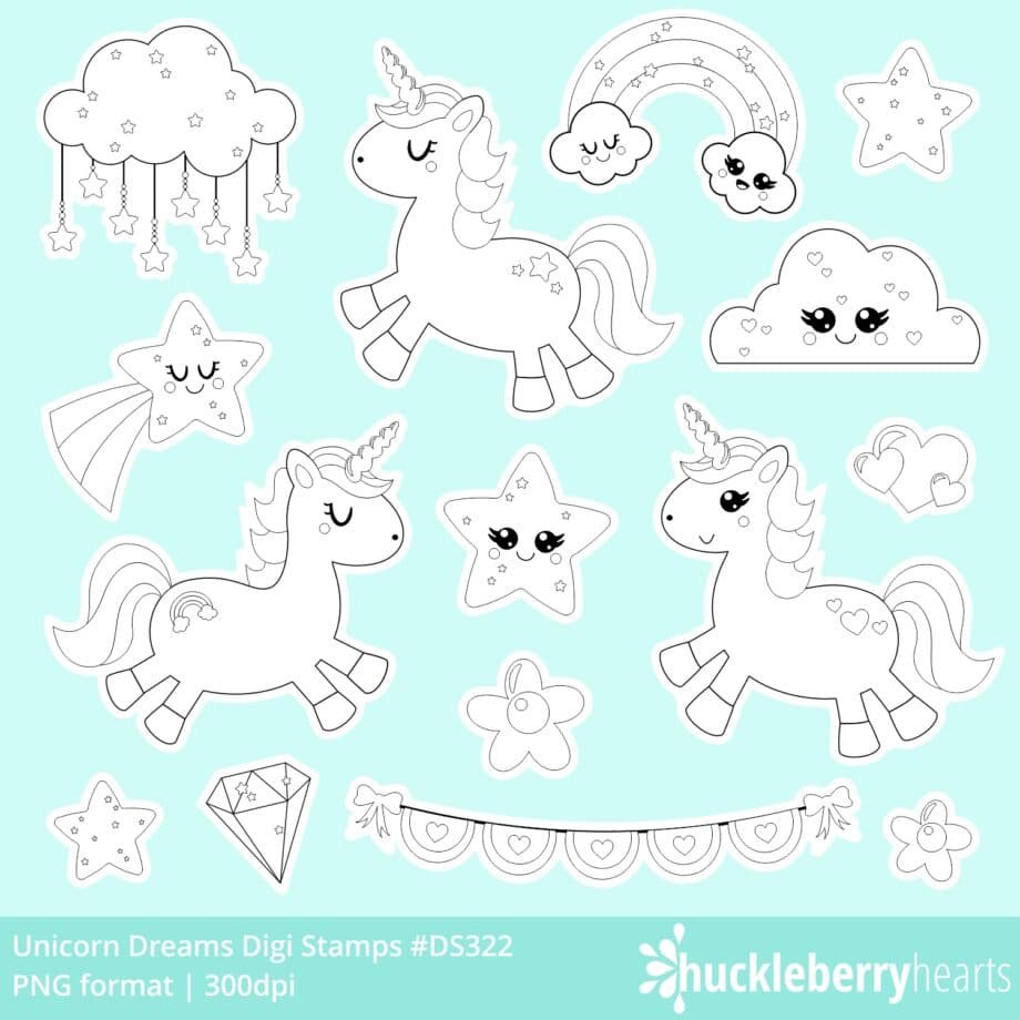 Unicorn Dreams Digi Stamps