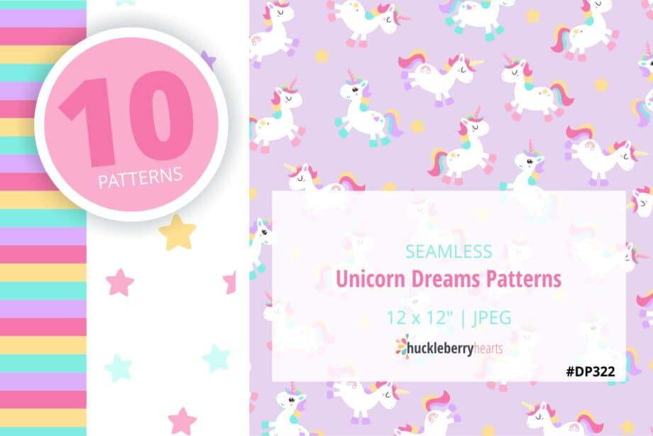 Assorted Unicorn Seamless Digital Patterns