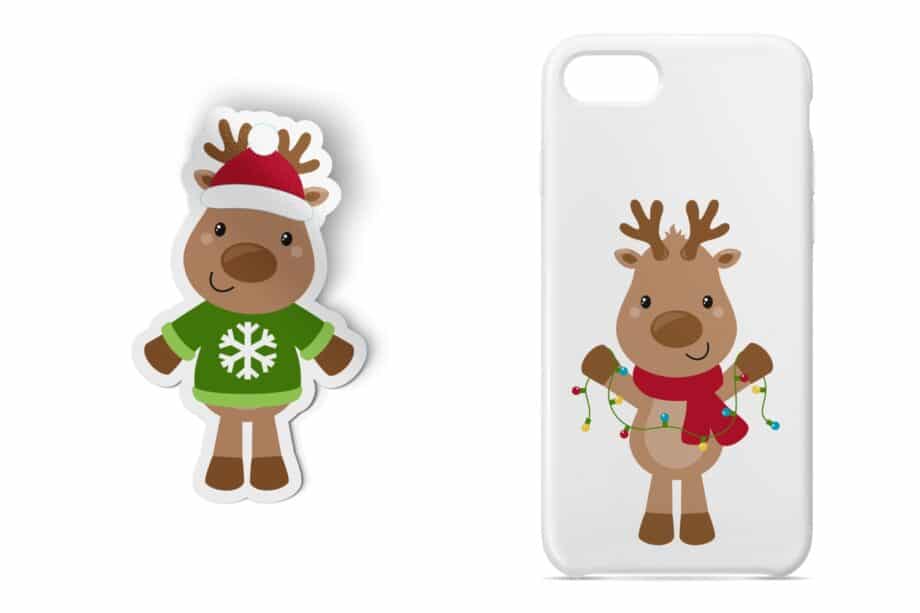 Assorted cute reindeer clipart