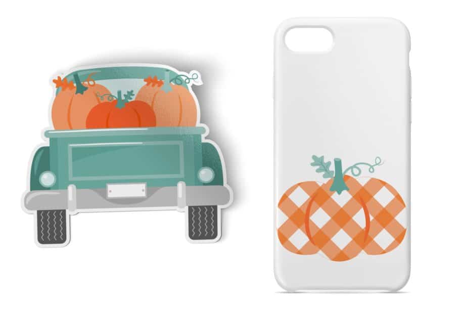 Assorted Fall Pumpkins and Trucks Clipart Set