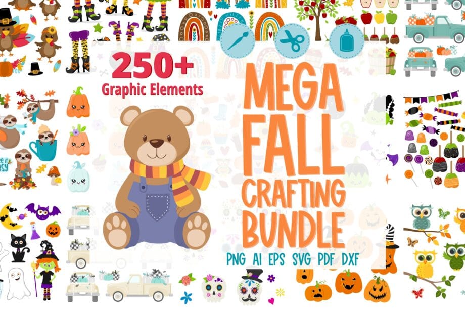 Fall themed clipart bundle