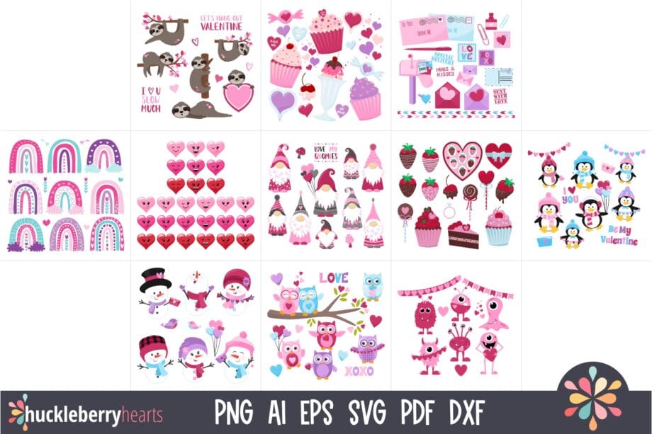 Valentine Themed Clipart Bundle