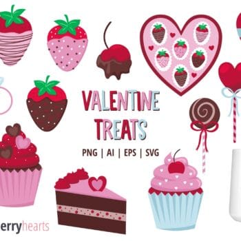 Assorted Valentine's Day Treats Clipart Set