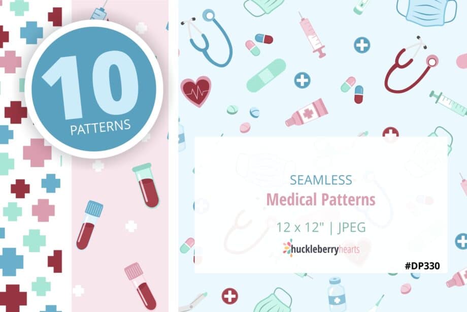 Seamless Medical Themed Images Set