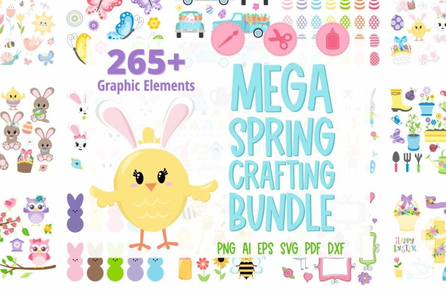 Assorted Spring and Easter themed clipart and SVG files