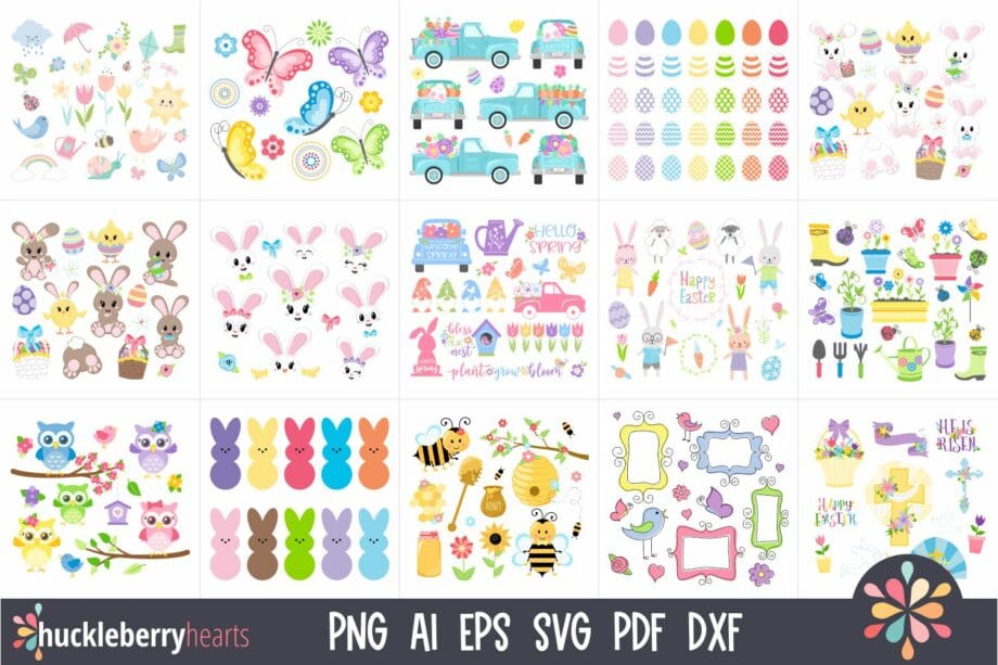 Spring clipart and svg image bundle