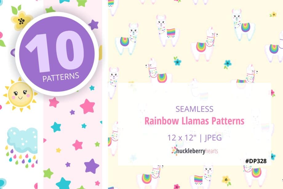 Rainbow Llamas Patterns