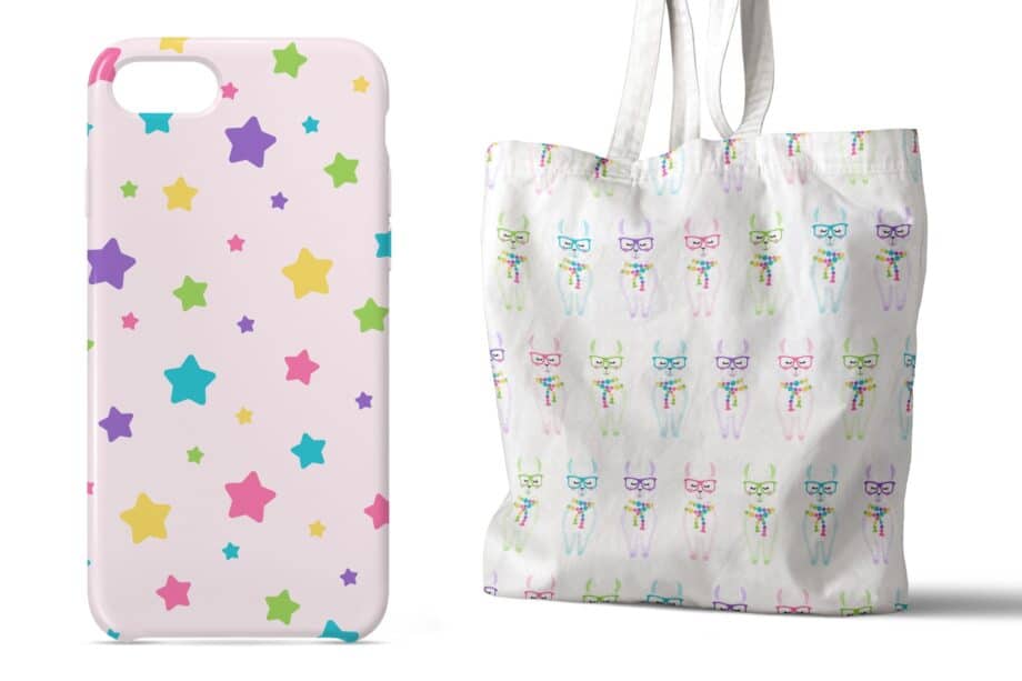 Rainbow Llamas Patterns | Cute Llamas JPEG Set