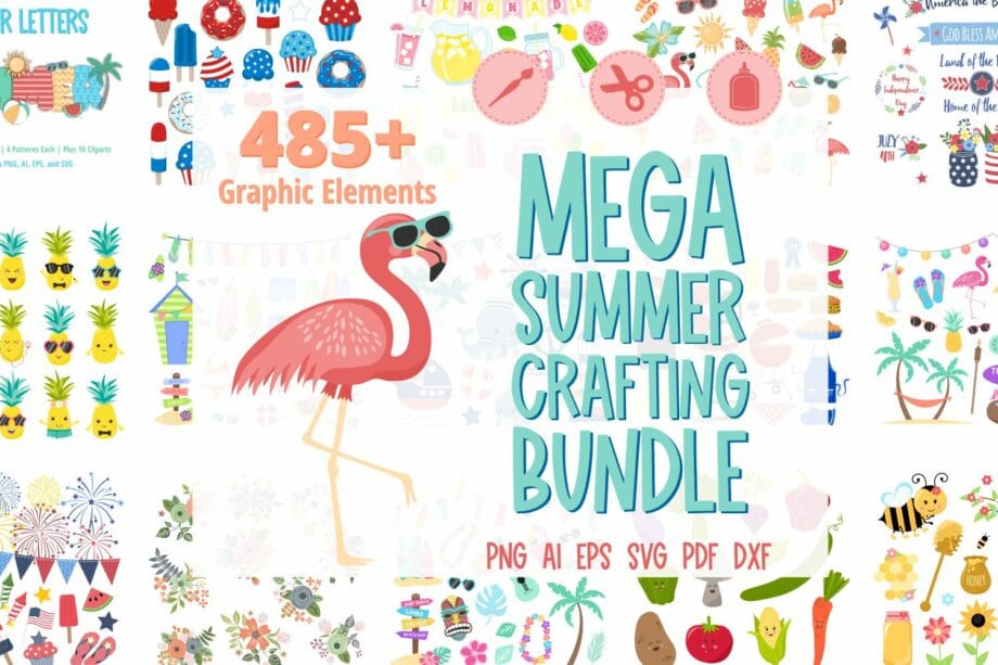 Assorted Summer Themed Clipart and Vector Bundle