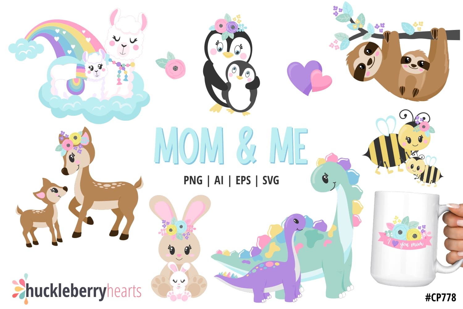 Assorted Mom and Me Clipart and Vectors