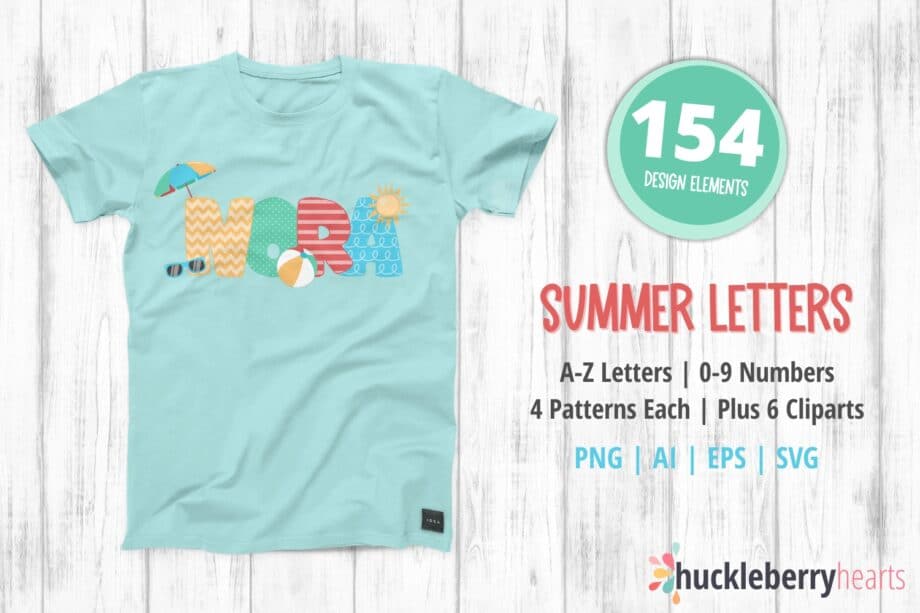 summer alphabet letters svg