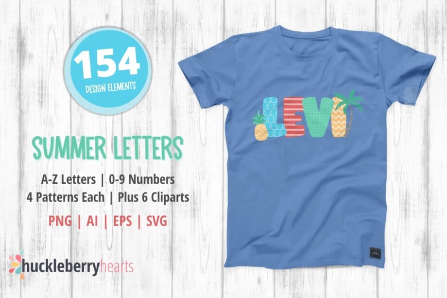 assorted summer alphabet cliparts