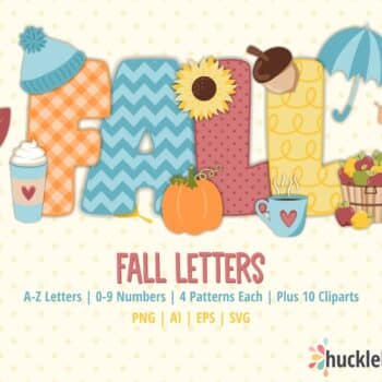 Assorted Fall Letters and Clipart Bundle