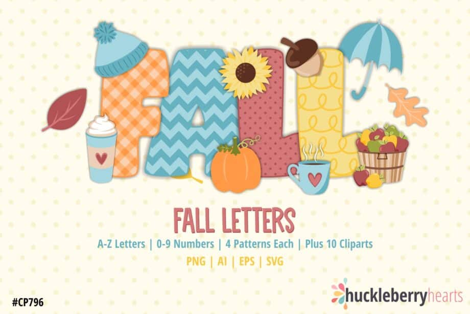 Assorted Fall Letters and Clipart Bundle