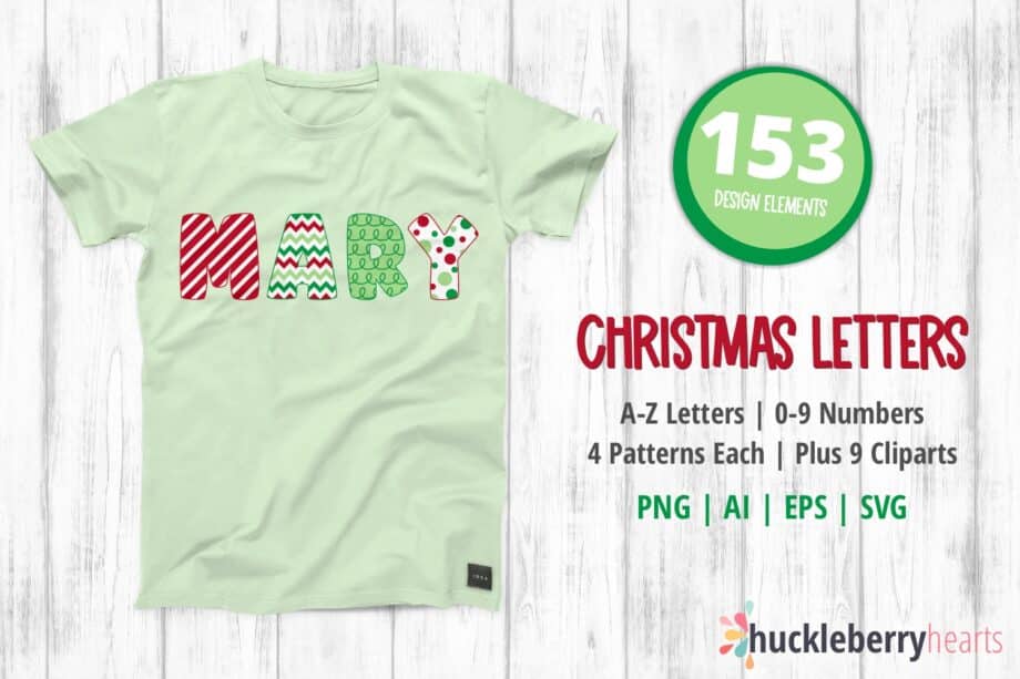 Christmas Letters Clipart | Christmas Alphabet SVG Set