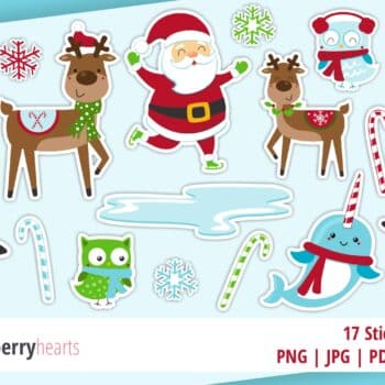 Assorted Christmas Printable Sticker Set