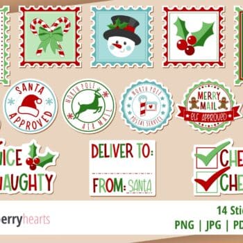 Assorted Santa Mail Chrismtas Printable Sticker Set