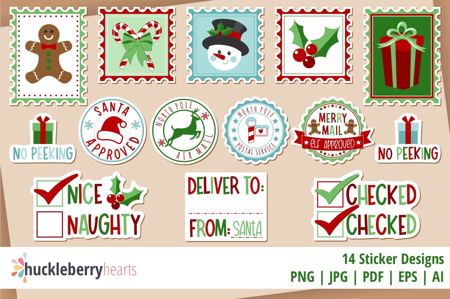 Christmas Sticker Collection  Christmas stickers printable, Christmas  stickers, Holiday stickers