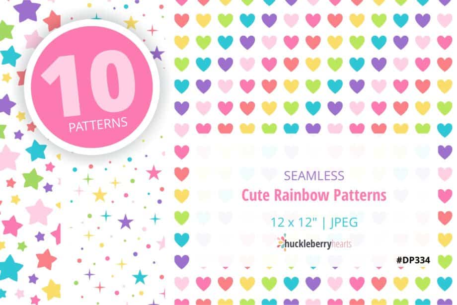 Assorted Rainbow Colored Seamless Patterns
