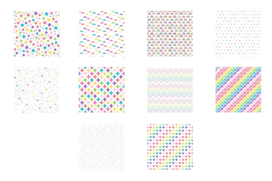 Seamless Rainbow Patterns Set