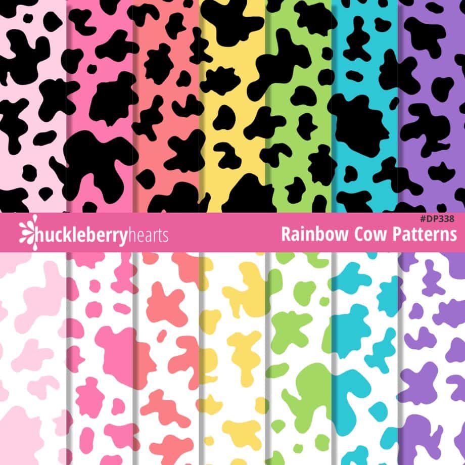 Rainbow Colored Cow Pattern Images