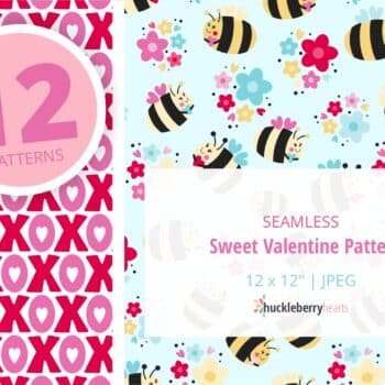 Assorted Seamless Valentines Day Themed Digital Patterns