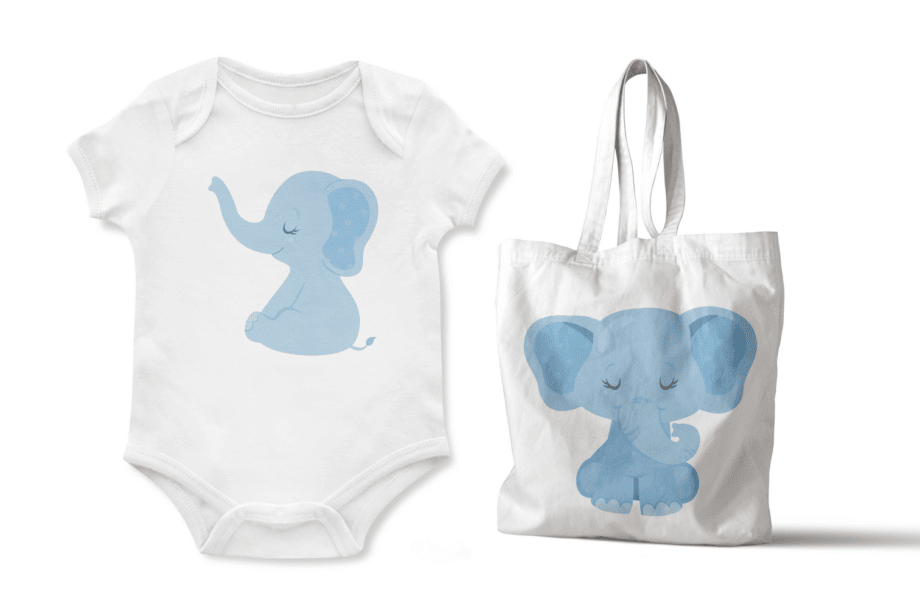 Assorted Baby Boy Elephant Clipart and Vector Set