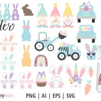 Assorted Easter Themed Clipart and SVG Set